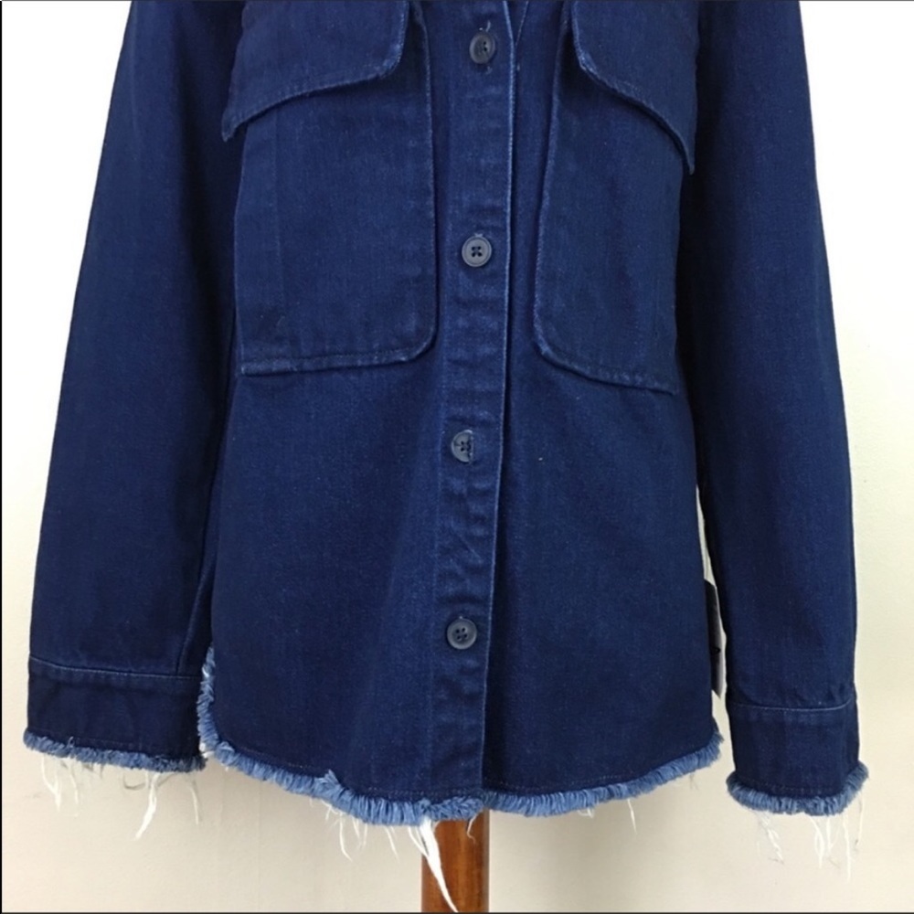 Zara Trafaluc‎ Jean Jacket XS 100% Cotton Relaxed Casual Grunge Edgy Shacket - Picture 5 of 8